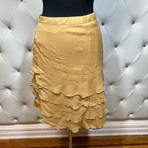 Fray Elegant Gold Ruffled Skirt